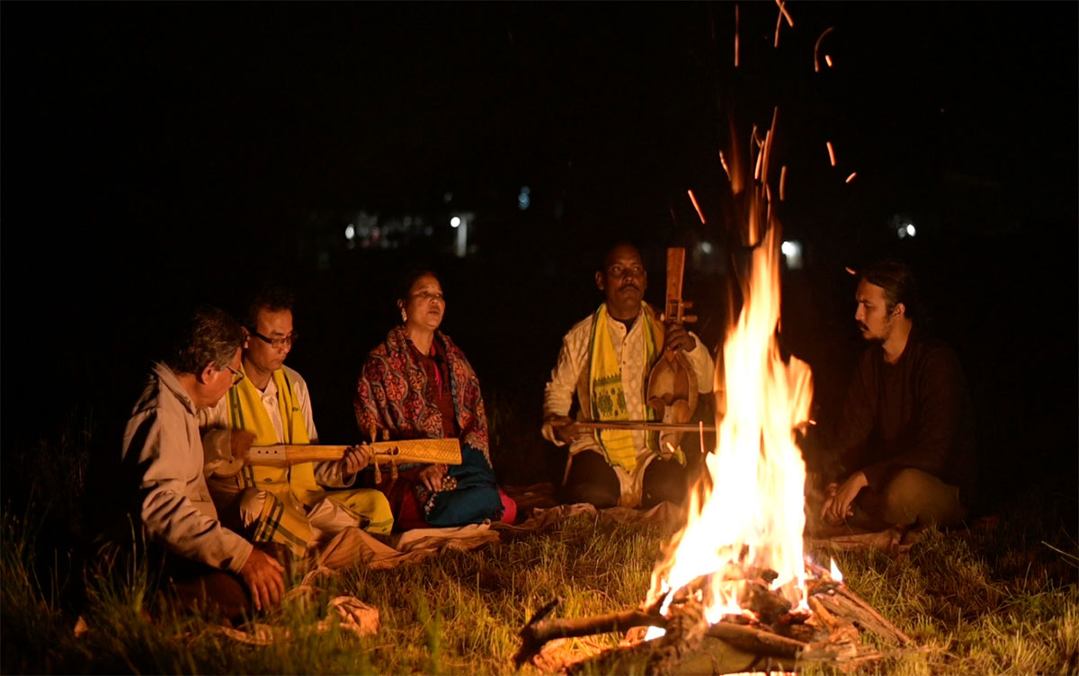 An evening with Goalporiya Lokogeet singers and the Barua family, Gauripur. Photo:  Debashish Nandi